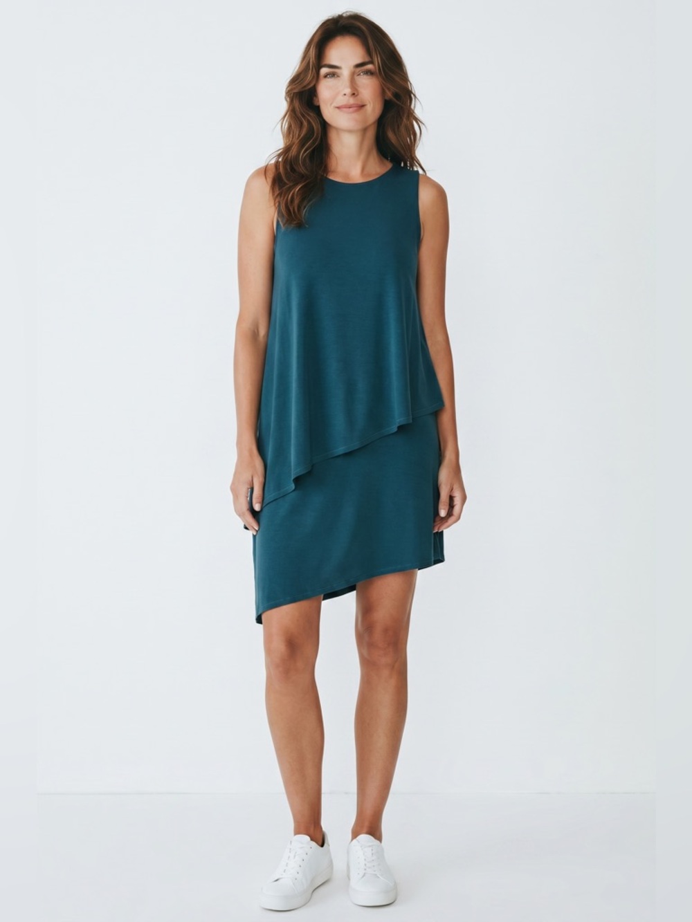Susana Monaco Sleeveless Layered Dress Teal Size XS